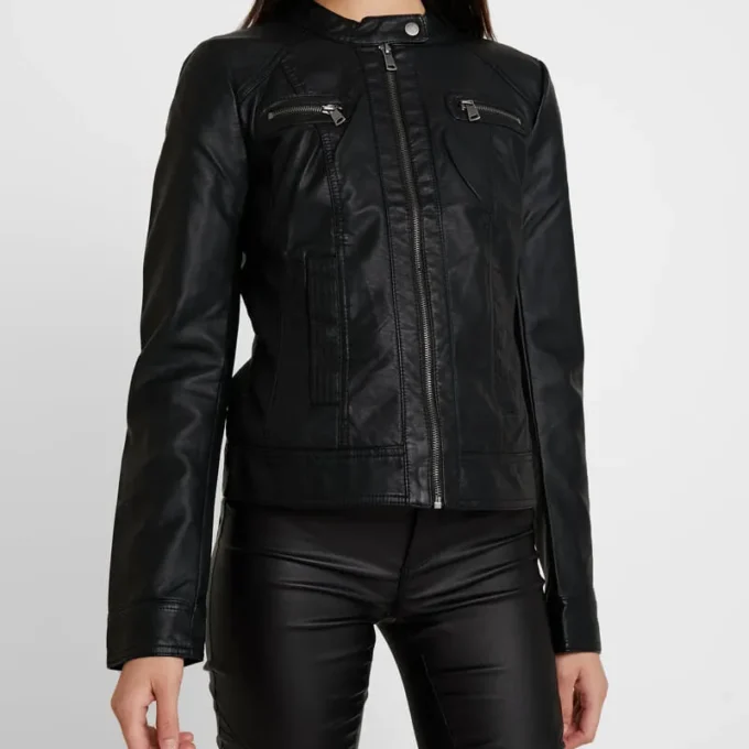 Bandit Black Leather Cafe Racer Jacket