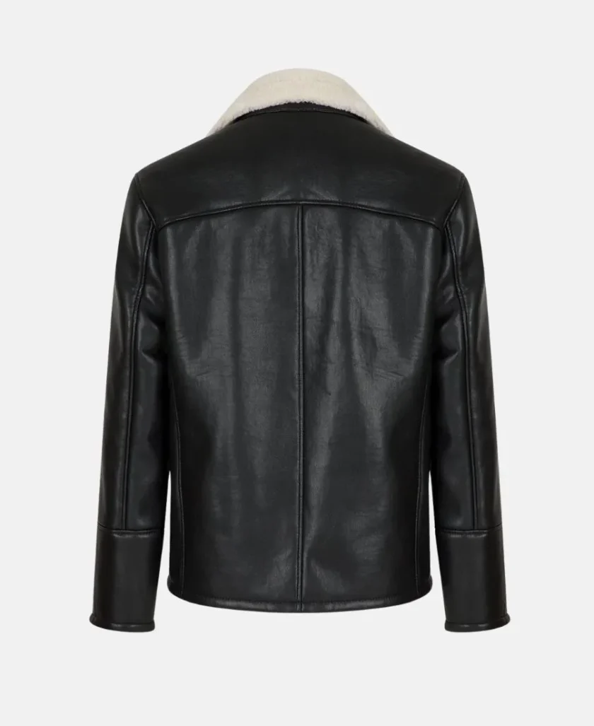 Moto Style Real Shearling Leather Jacket