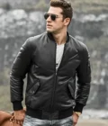 Austin Men’s Black Bomber Real Lambskin Leather Jacket