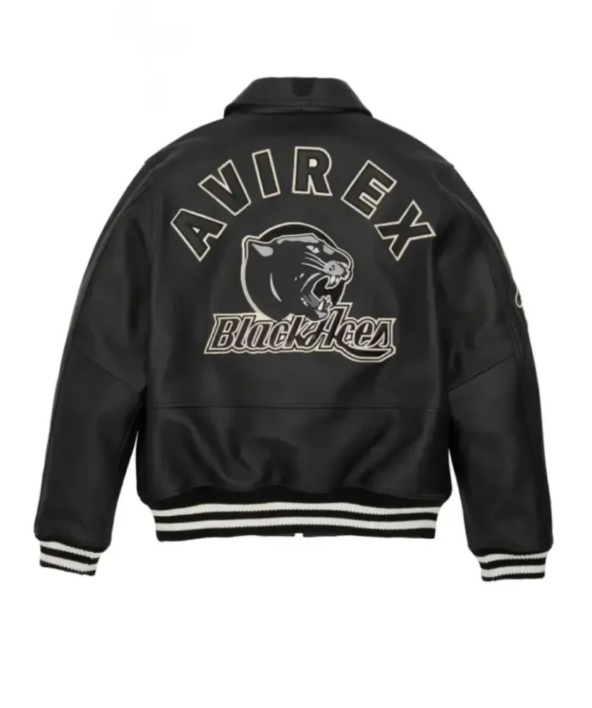 Avirex Tuskegee Black Aces Leather Jacket Black