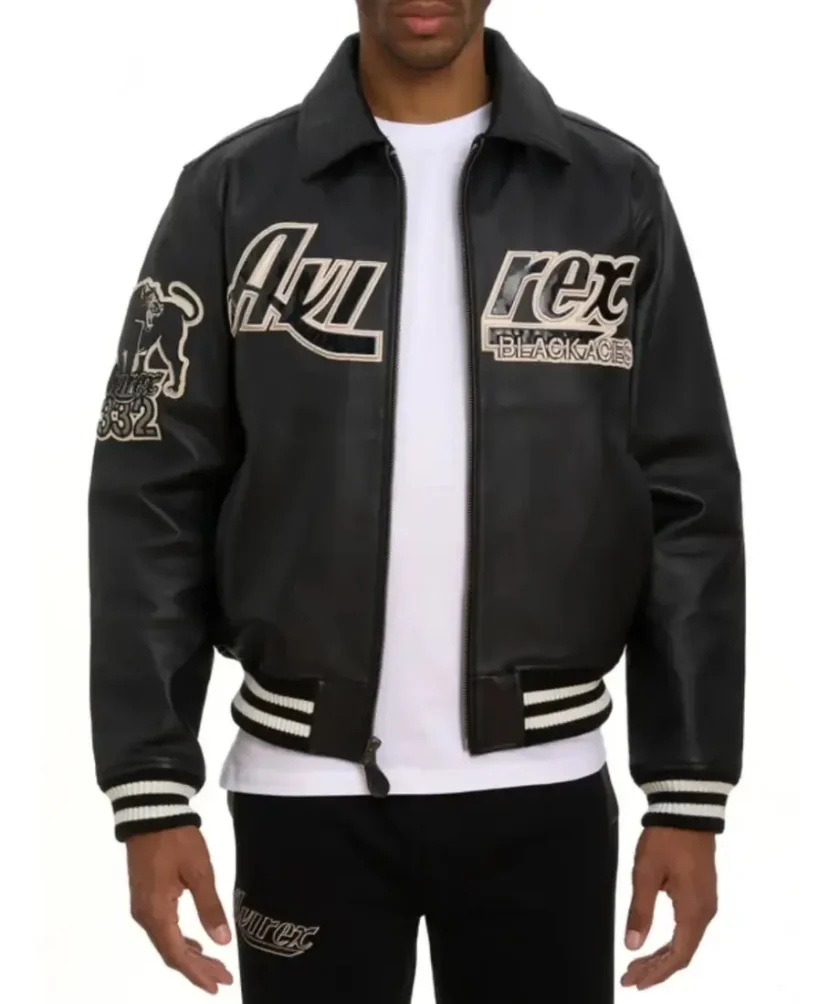 Avirex Tuskegee Black Aces Leather Jacket Black