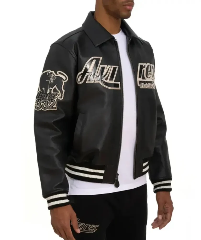 Avirex Tuskegee Black Aces Leather Jacket Black