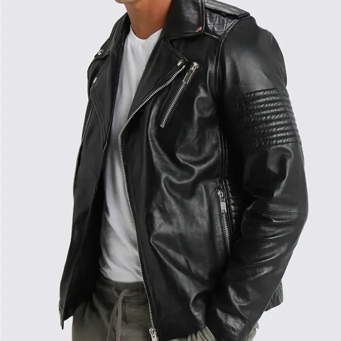 Brave Black Shearling Leather Jacket