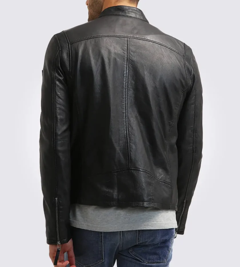 Chester Quilted Black Leather Jacket