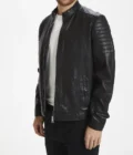 Davis Cafe Racer Black Leather Jacket