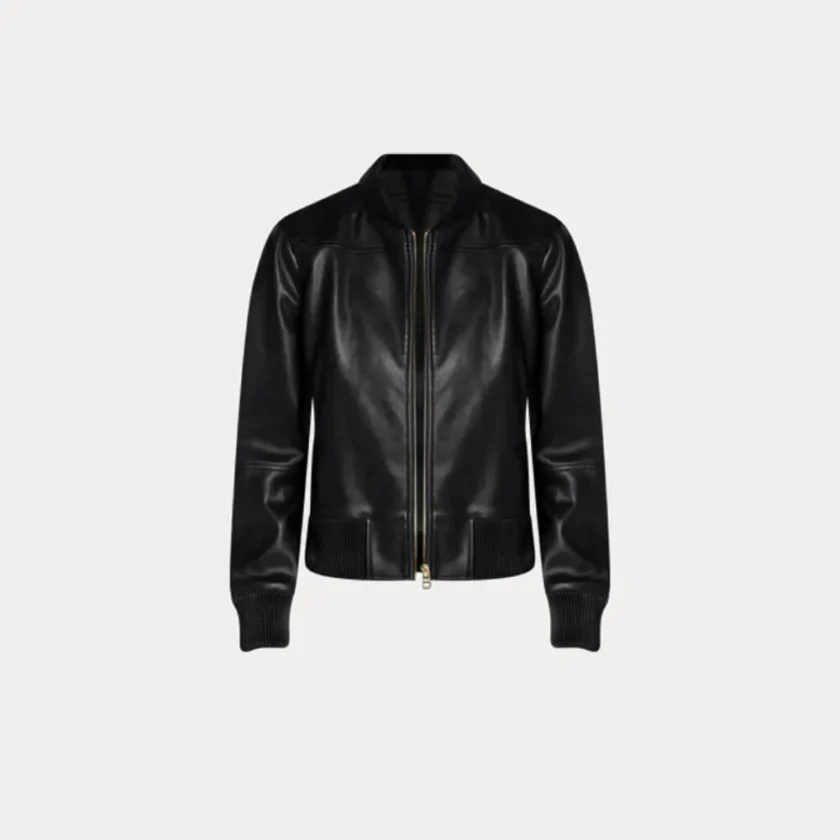 Women’s Black Bomber Faux Leather Jacket