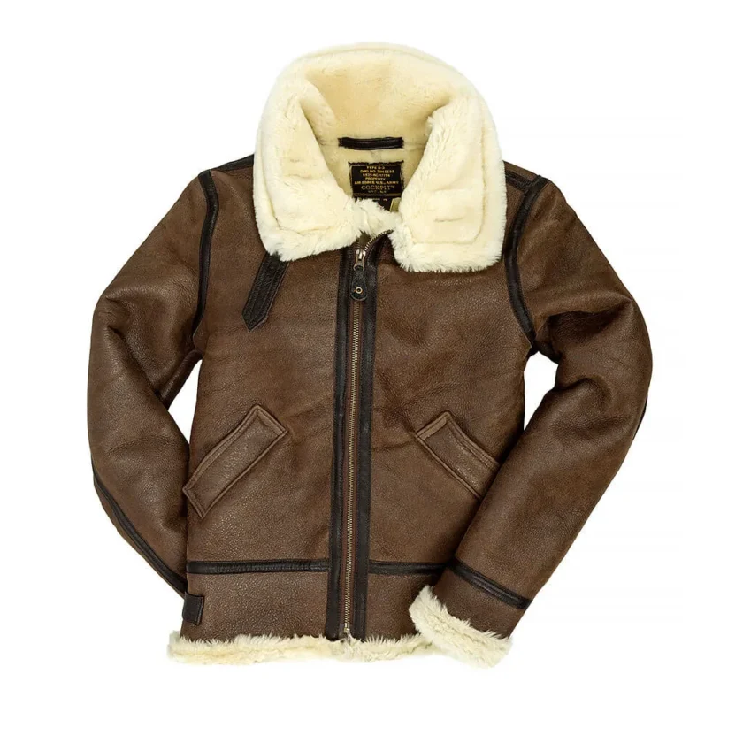 Womens Genuine Sheepskin B-3 Bomber Jacket