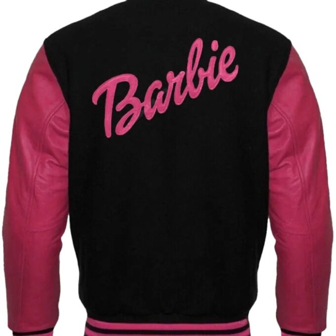 barbie pink varsity jacket