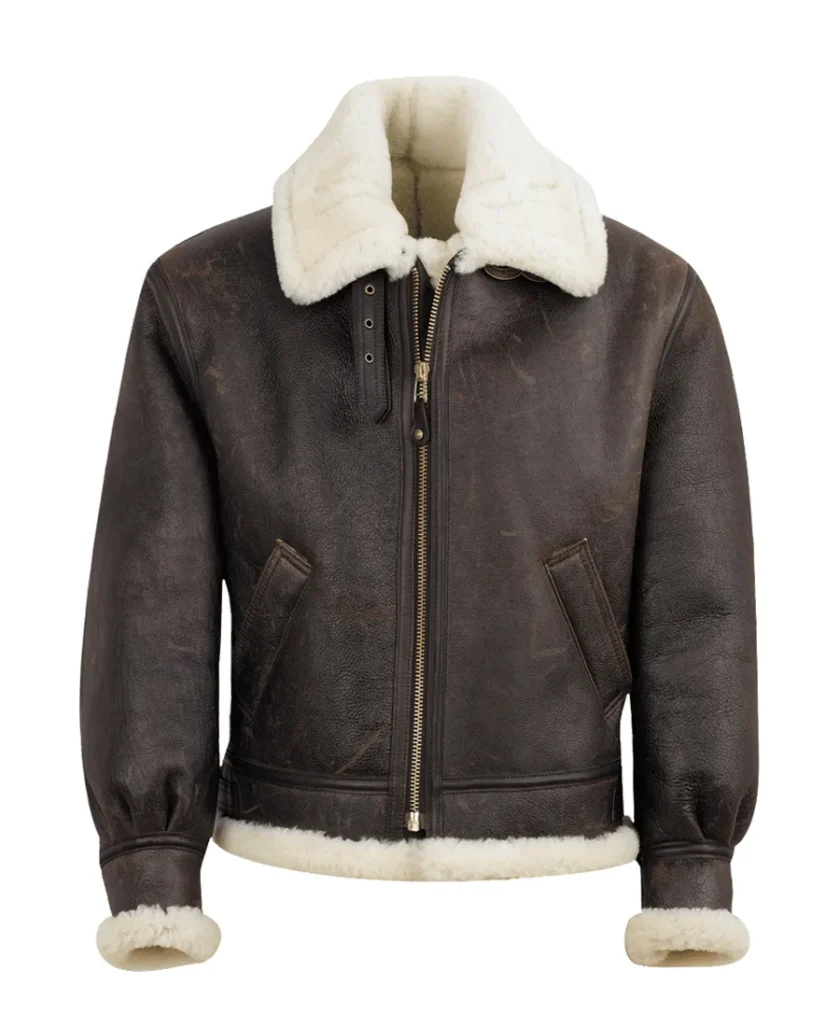 Classic Brown Sheepskin B3 Bomber Shearling Jacket