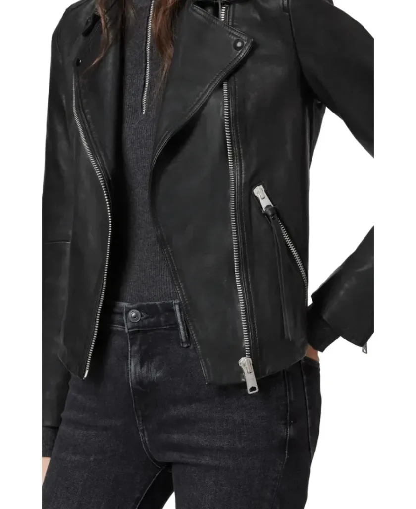 Dalby Gold Leather Biker Jacket