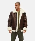 Mens Air Forces B3 Bomber Sheepskin Shearling Leather Jacket