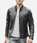 Men’s Iconic Basic Black Leather Jacket