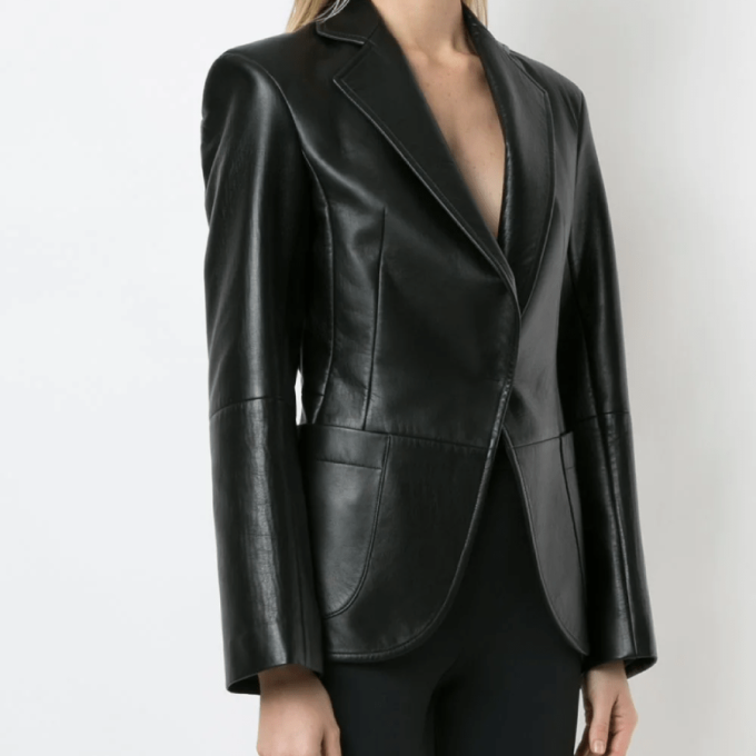 Modern Maven Black Leather Blazer