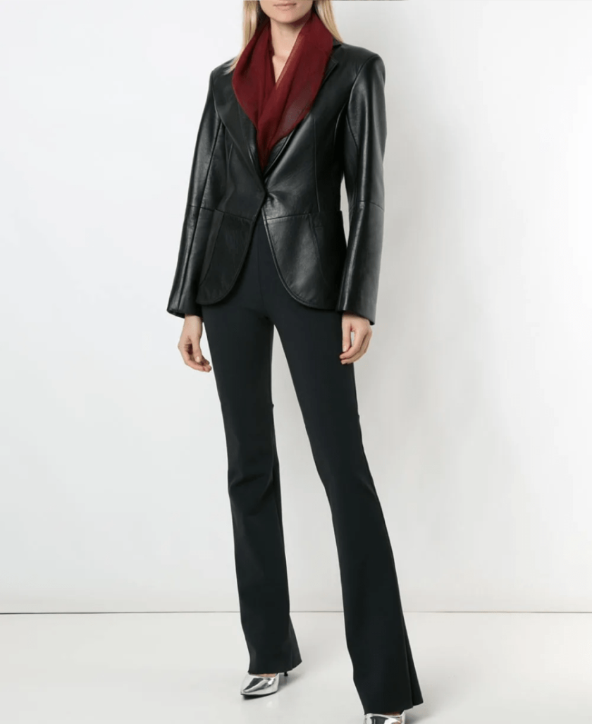 Modern Maven Black Leather Blazer