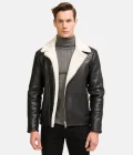 Moto Style Real Shearling Leather Jacket