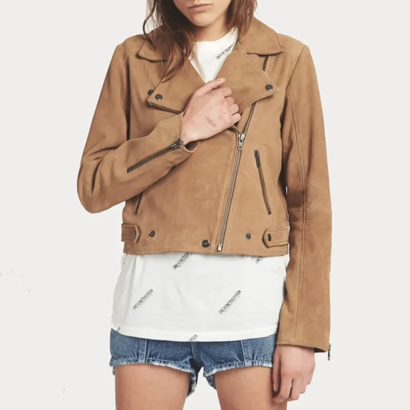 Women’s Peaches Suede Biker Style Jacket