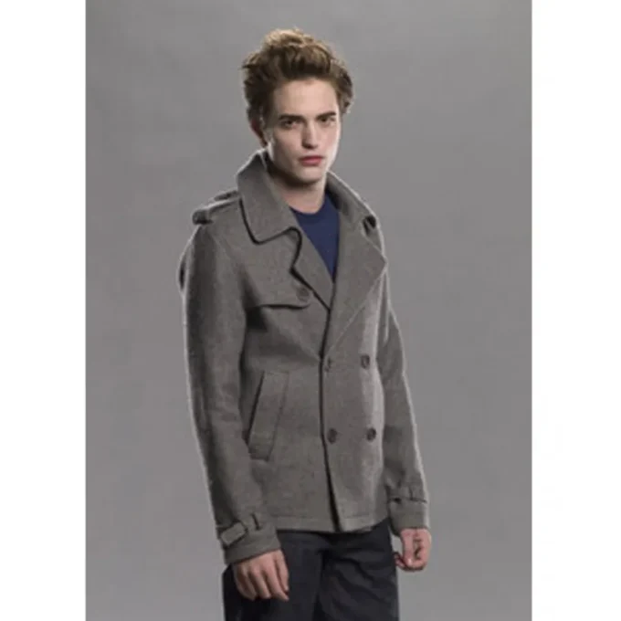 Men’s Mid-Length Dark Grey Wool Coat