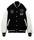 International Stussy Tribe Letterman Black and White Jacket