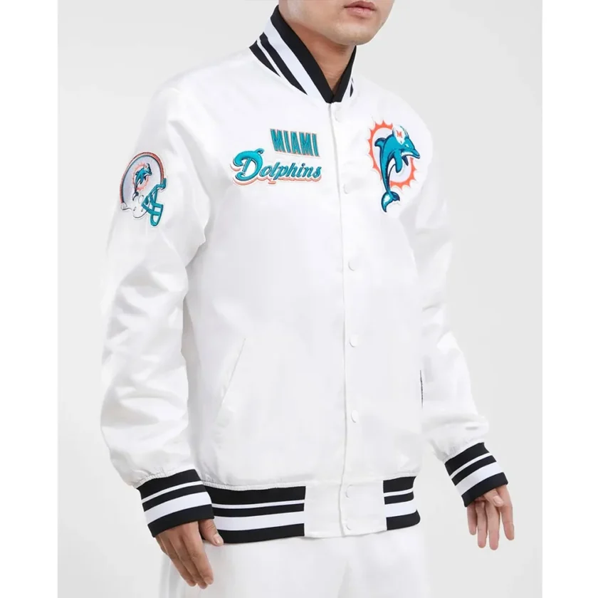 Miami Dolphins Retro Classic Rib Jacket - Image 4