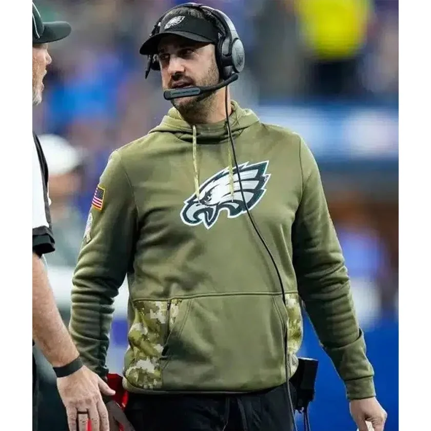 Nick Sirianni Philadelphia Eagles Olive Hoodie - Image 3