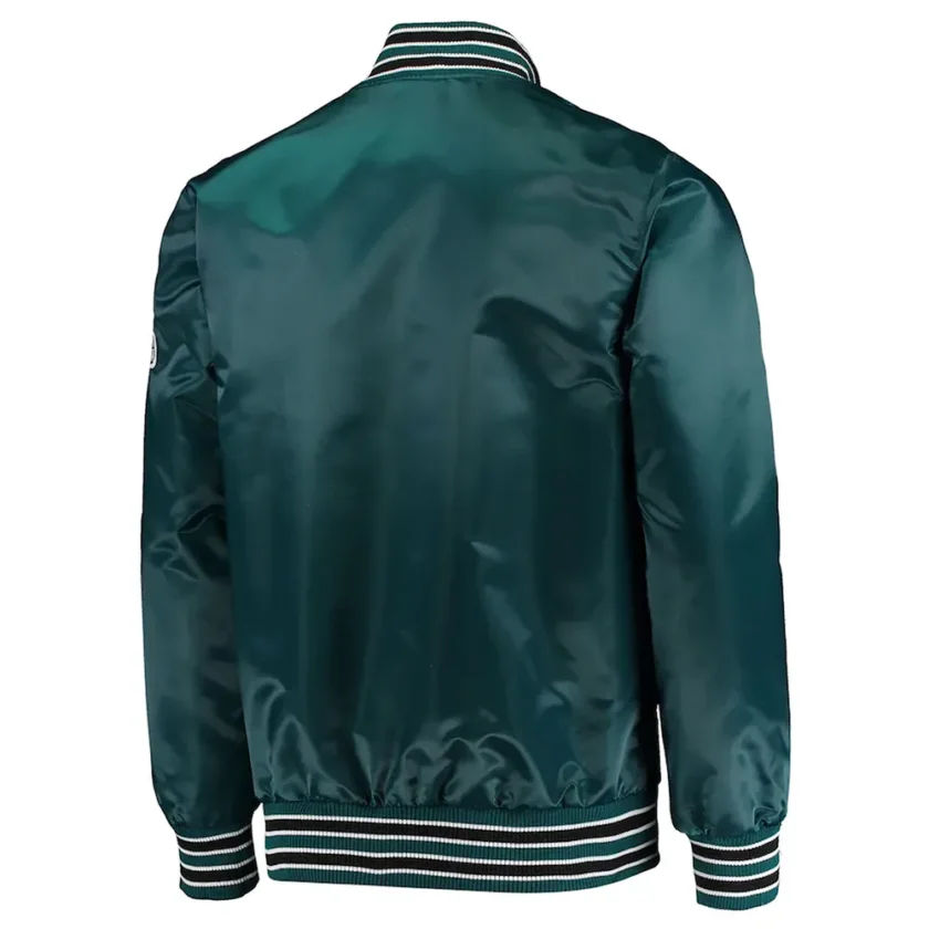 Sale! Sale! The Diamond Retro Philadelphia Eagles Green Satin Jacket - Image 2